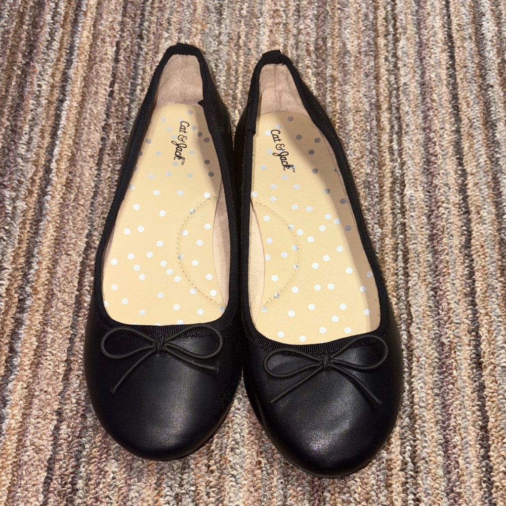 Cat & Jack (Size 2) Girls Black Ballet Flats